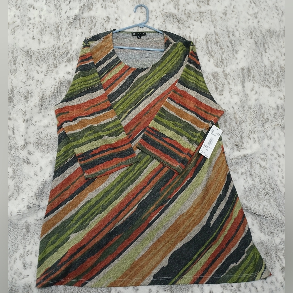 N Touch Colorful Striped Long Sleeve Top
